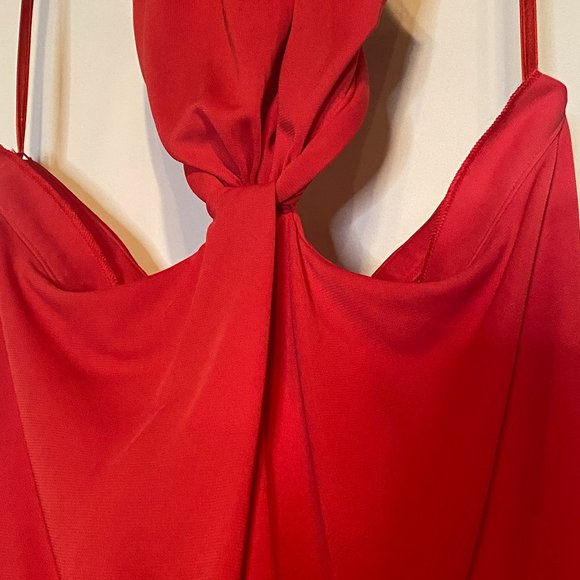 Coral Red Cut Own Gown Perfect For Beach Weddings - Picture 3 of 3